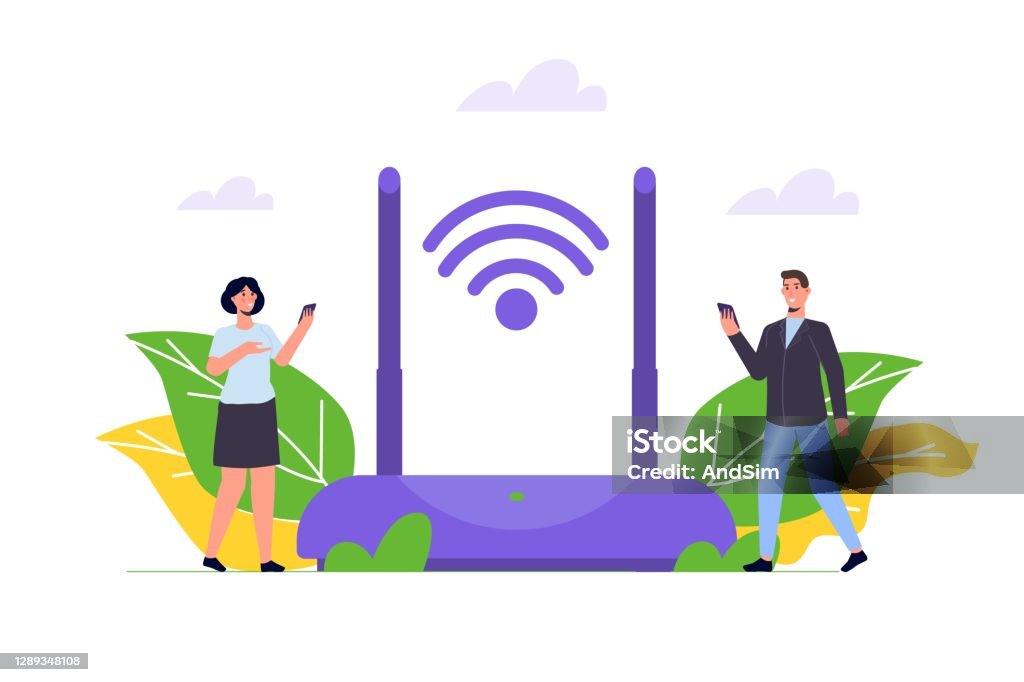 Wireless Connection Graphics Wifi Connection Concept Remote Connected Devices Vector Illustration ...