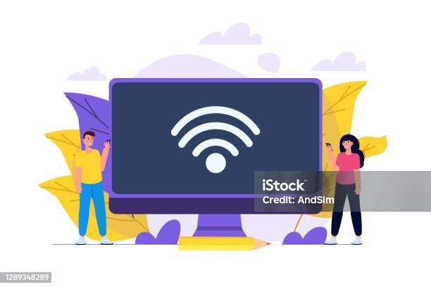 Wireless Connection Graphics Wifi Connection Concept Remote Connected Devices Vector Illustration ...