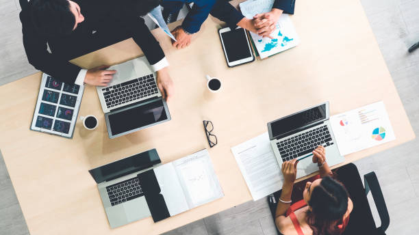 istock Business people group meeting shot from top view 1289352739