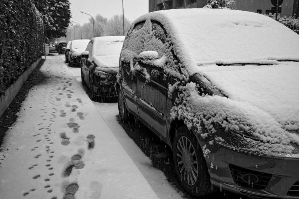 Free Stock Photo of Snow Covered Street in Black and White | Download ...