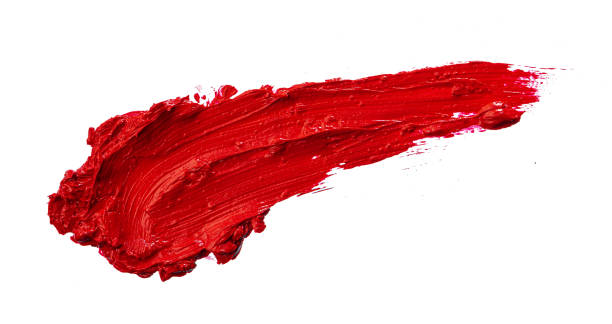 istock Lipstick swatch sample on white background. Close up. 1289353364