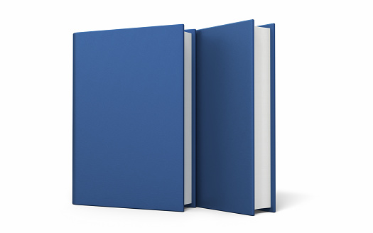 3d render Blue Book stack (isolated on white and clipping path)
