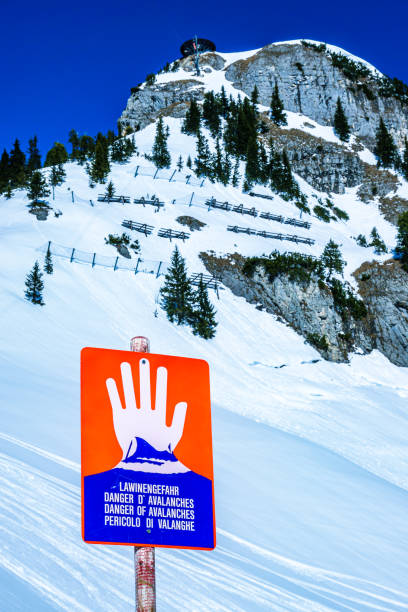 istock sign in germany - danger of avalanches 1289358714