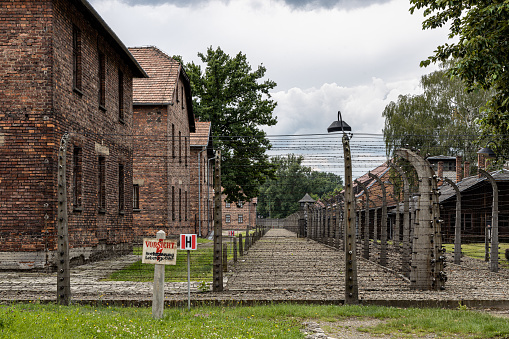Auschwitz - Poland - 17 July 2020: View of the blocks that make up Auschwitz and inside which the prisoners were held