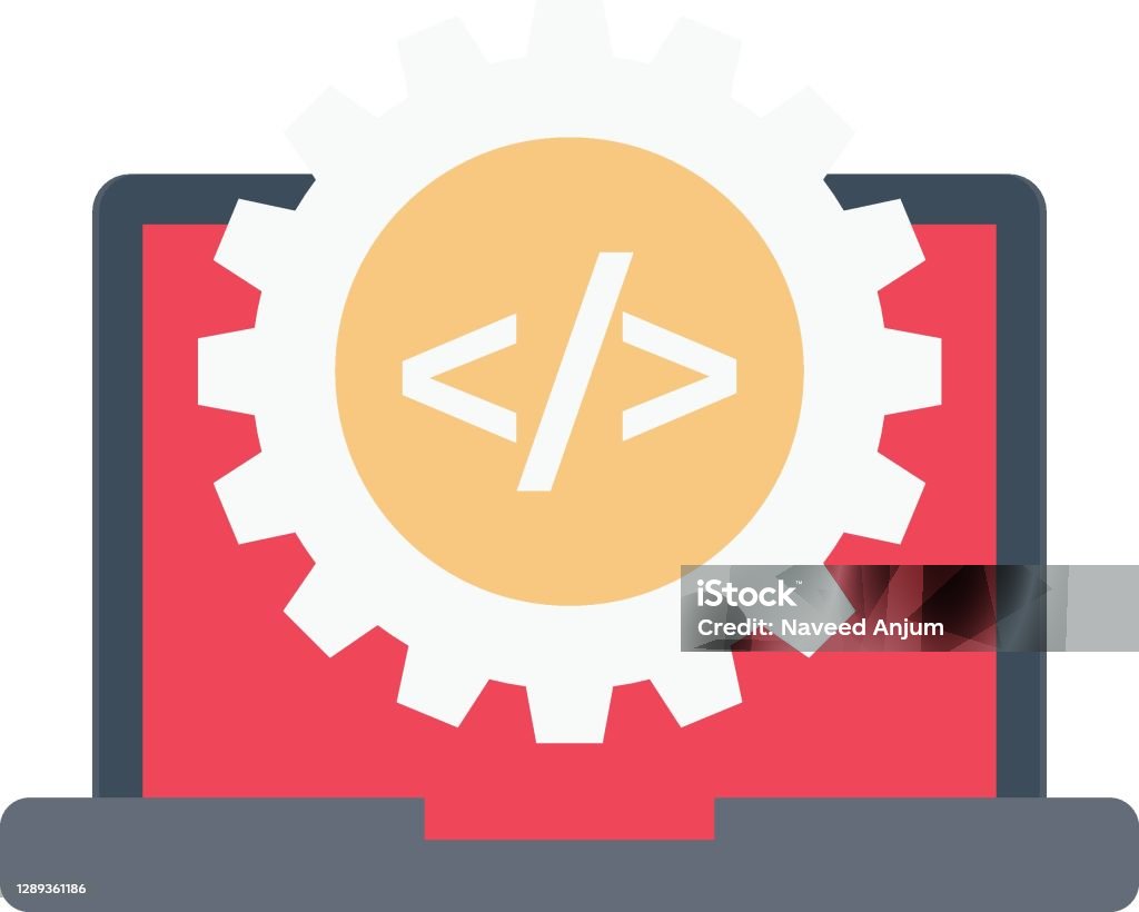 Coding Laptop Icon Laptop Coding Stock Illustration - Download Image Now - Abstract ...