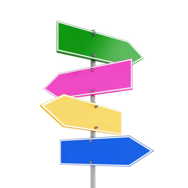 istock Blank road sign isolated on white background, 3D rendering illustration 1289362727