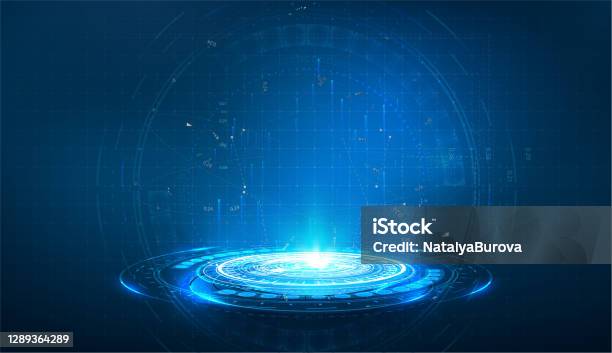 Hud Gui Futuristic Portal Hologram Abstract Digital User Interface Technology A Set Of Futuristic Circles Virtual Interface Elements Stock Illustration - Download Image Now