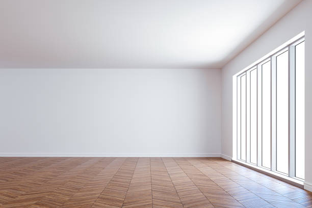 istock 3d interior mock up with big windows and white walls 1289369017