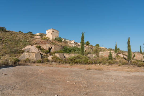 istock Ruined buildings in an abandoned mining complex 1289369157