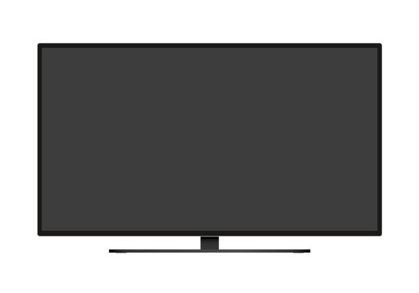 istock Illustration of a black TV with a blank screen. Isolated on white background - vector 1289373642