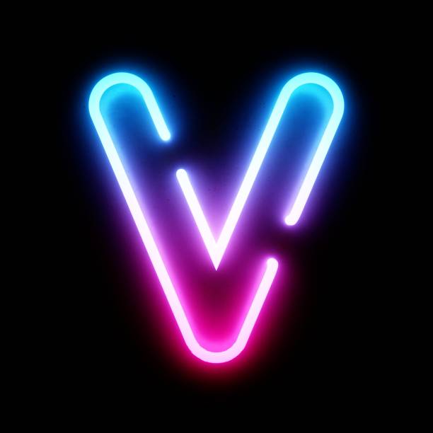 istock 3D Rendering Bleu and Pink Neon Lights Font on dark background 1289377326
