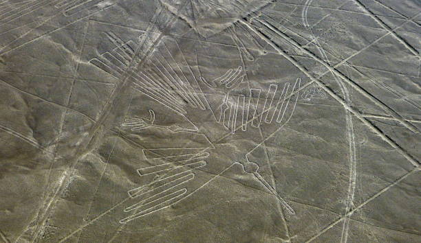 istock Nazca Condor Lines Geoglyphs in Nasca desert, ancient Nazca culture, aerial view. 1289378708