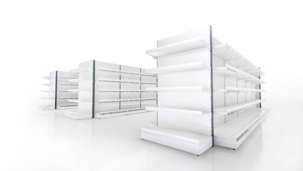 istock hypermarket aisles with vending equipment and empty shelves 1289383351