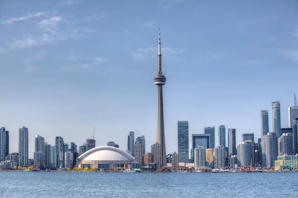 Toronto city skyline, Ontario, Canada during sunset.