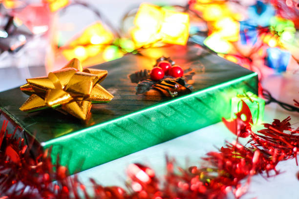 istock Christmas gift boxes and decorations and decorations 1289385834