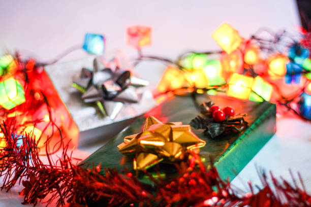 istock Christmas gift boxes and decorations and decorations 1289386662