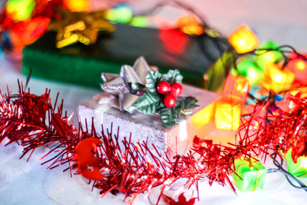 istock Christmas gift boxes and decorations and decorations 1289386674