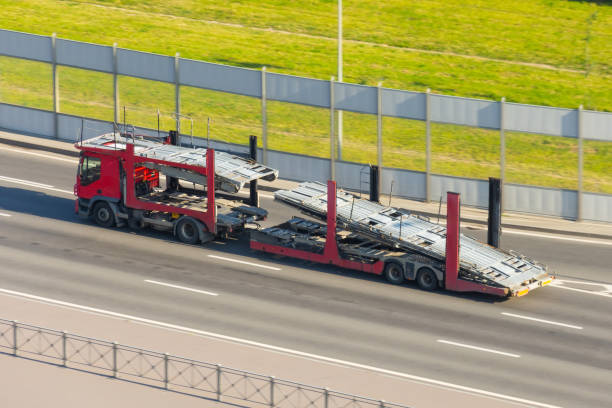 an empty trailer truck