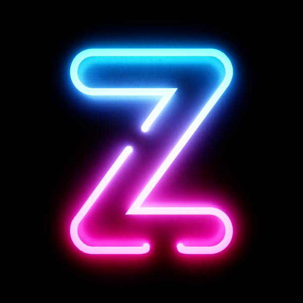 istock 3D Rendering Bleu and Pink Neon Lights Font on dark background 1289389504