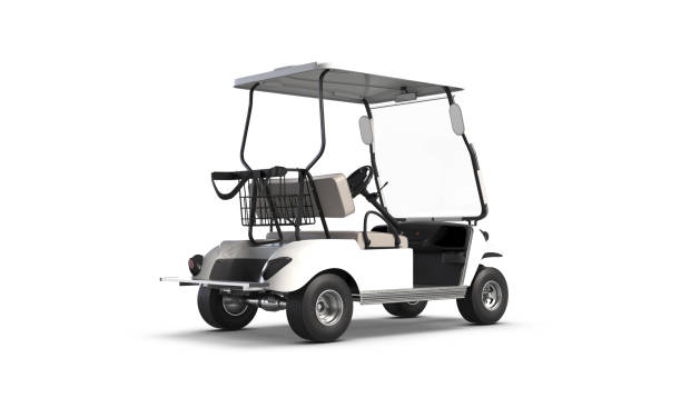 istock 3D render of Golf cart isolated on white background 1289392881