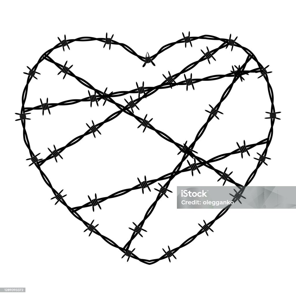 Biểu Tượng Kết Luận Hình Trái Tim Dấu Hiệu Dây Thép Gai Bị Cô Lập ...