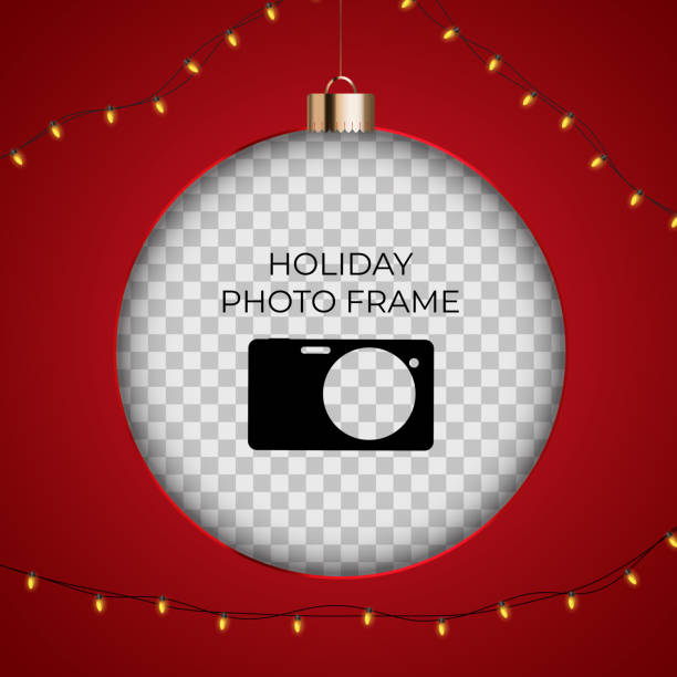 Holiday Photo Frame Template. Merry Christmas and Happy New Year Background. Vector Illustration Holiday Photo Frame Template. Merry Christmas and Happy New Year Background. Vector Illustration EPS10 vintage funny photos stock illustrations