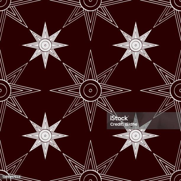 Sumerian Comb Pattern Seamless Vector Pattern With Ancient Sumerian Symbol Star Of Ishtar ...