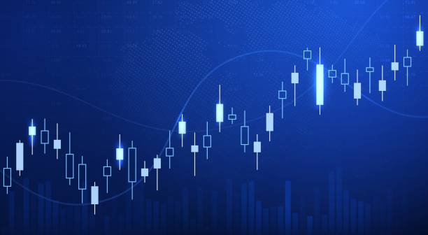 ilustraciones, imágenes clip art, dibujos animados e iconos de stock de ilustración vectorial de gráficos de divisas y bolsas de valores. gráfico japonés de la vela palo gráfico de las operaciones en el mercado de valores. antecedentes financieros y de comercio de divisas - candlestick holder