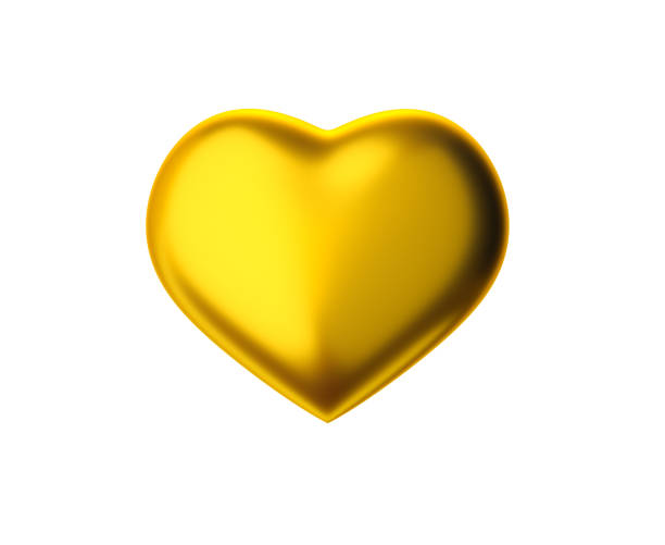istock 3d render gold heart shape isolated on white background 1289399571