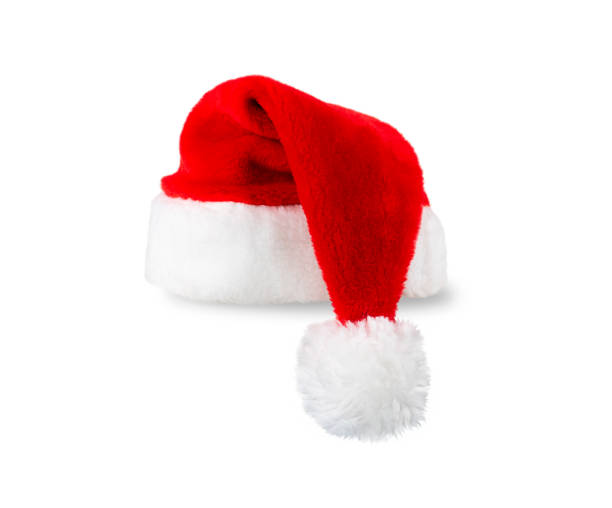 istock Red santa claus hat isolated on white background. 1289415786