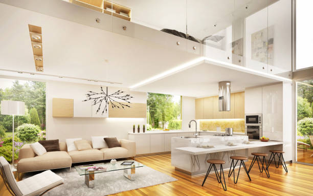 istock Interior design in a large modern house 1289418505