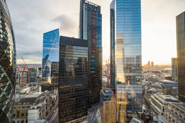 istock Elevated view of architecture in London financial district 1289418547