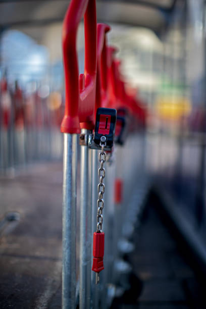 istock shopping cart with safety chain 1289420449