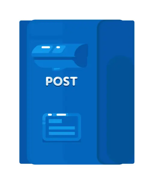 Vector illustration of Hanging postbox for sending letter isolated on white