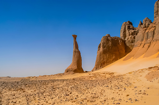 Historic Hoggar rocks in the Sahara desert