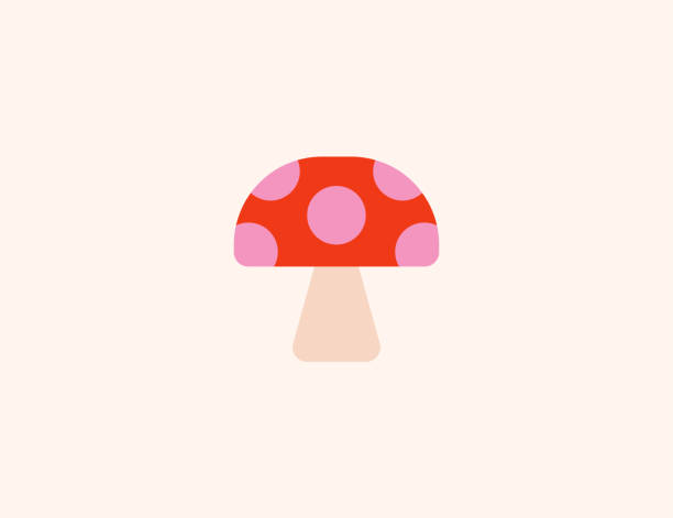 ikona wektora grzybów. izolowany grzyb płaski kolor symbol - wektor - grzybobranie stock illustrations