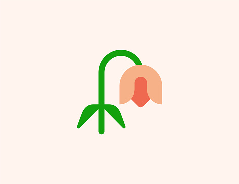 Wilted Flower vector icon. Isolated Dead Flower flat colored symbol - Vector