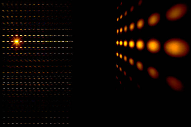 Shutters - blinds with sunlight starburst in the morning. Dark wooden window with blinds. Interior abstract design with window horizontal blinds. Soft focus abstract background