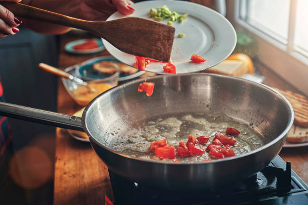 istock Egg Omelet with Tomatoes and Red Onions For Breakfast 1289437644
