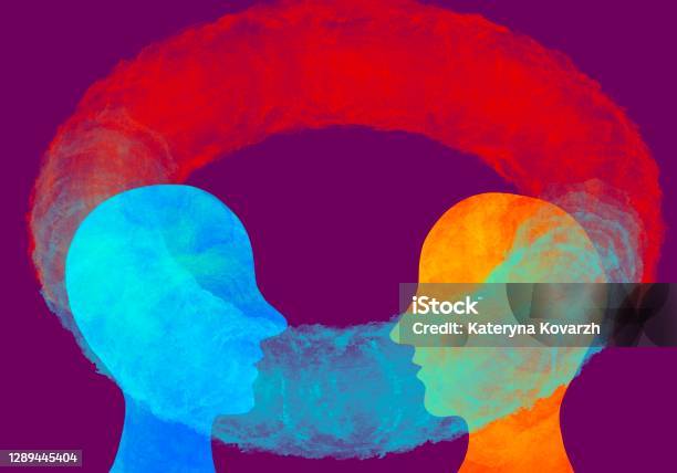 Verbalizing Mental And Verbal Communication Stock Illustration - Download Image Now ...