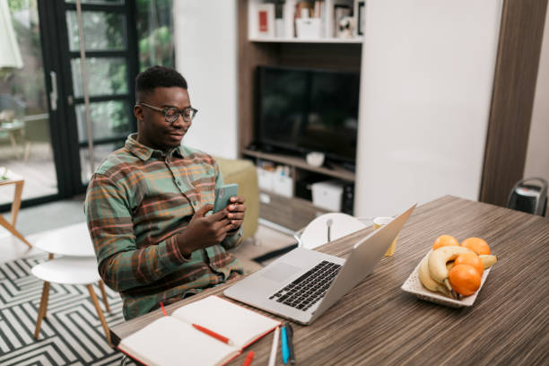 istock Young African American businessman working from home 1289449047