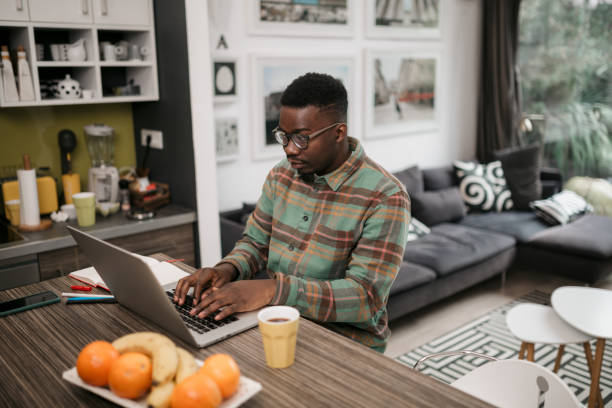 istock Young African American businessman working from home 1289449067