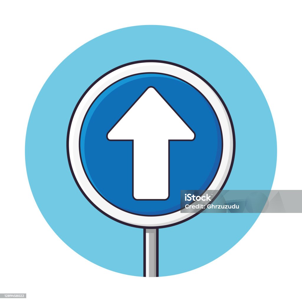 Further Direction Sign Forward Direction Arrow Traffic Sign Stock Illustration - Download ...