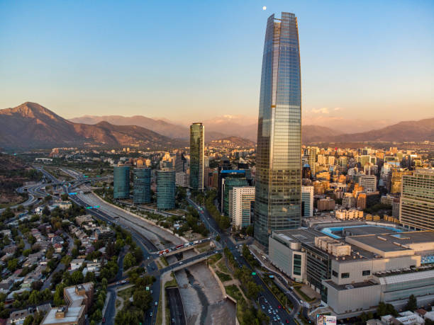 istock Aerial view of Santiago de Chile at sunset 1289470526