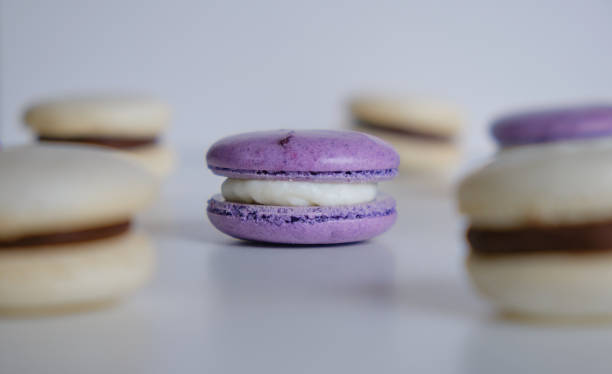 photo of pastel purple and white macaroons