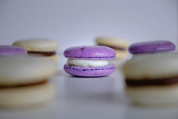 photo of pastel purple and white macaroons