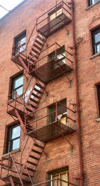 istock Fire escape staircase on an old apartment building 1289475944