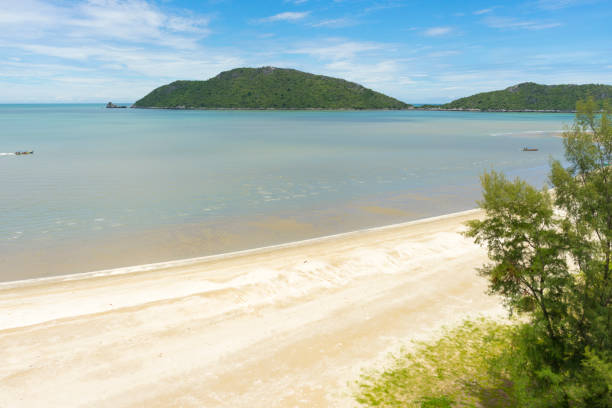 istock White Sandy Beach of Laem Sala beach, Prachuap Khiri Khan, Thailand. 1289476085
