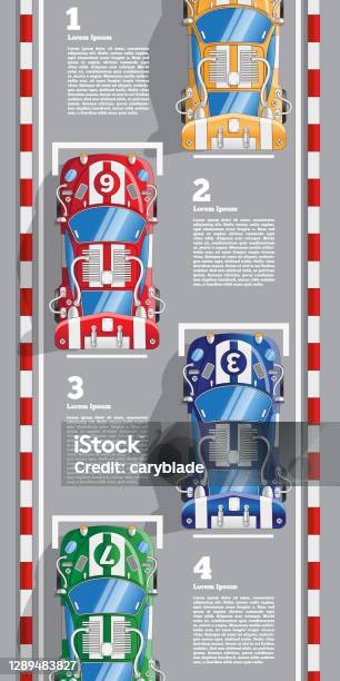 Classic Racing Startingline Race Cars On The Starting Line Stock Illustration - Download Image Now ...