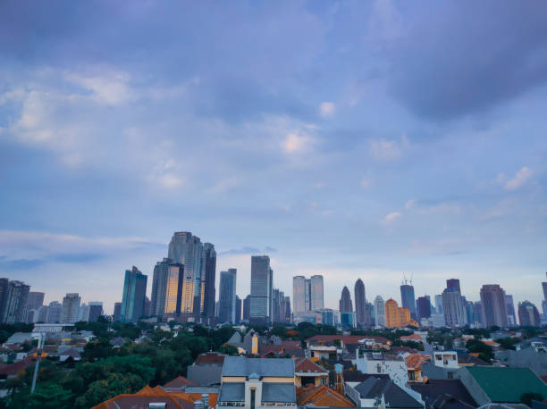 istock blue sky Jakarta city landscape view 1289483965